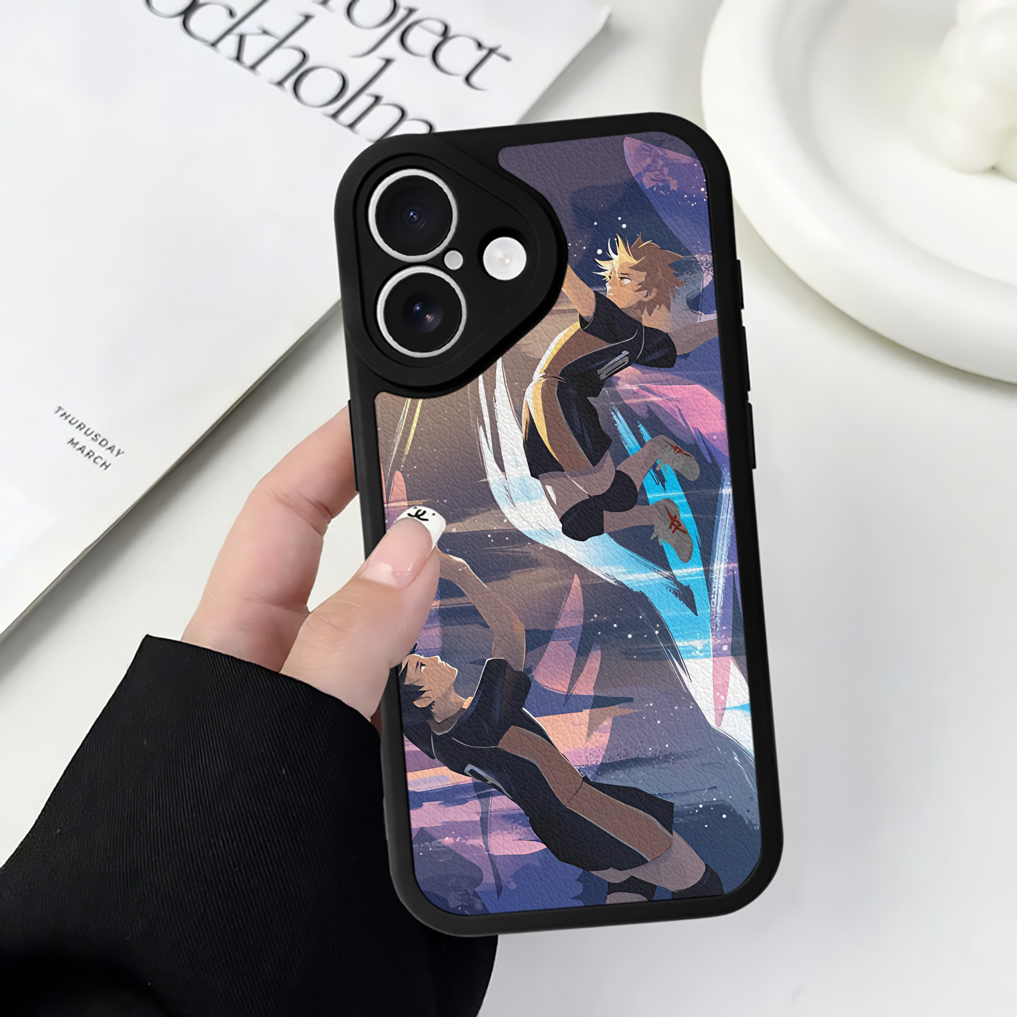 （画像用） ハイキュー!! Haikyu!! 【iPhone 16シリーズ対応】シリコンスマホケース（レザー調） 材質：シリコン